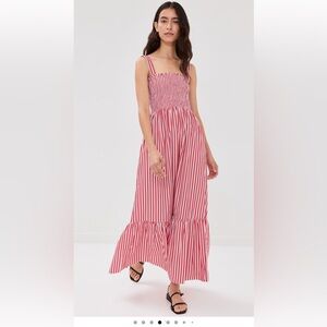 Hill House Home Anjuli Dress Red Stripe Size Small